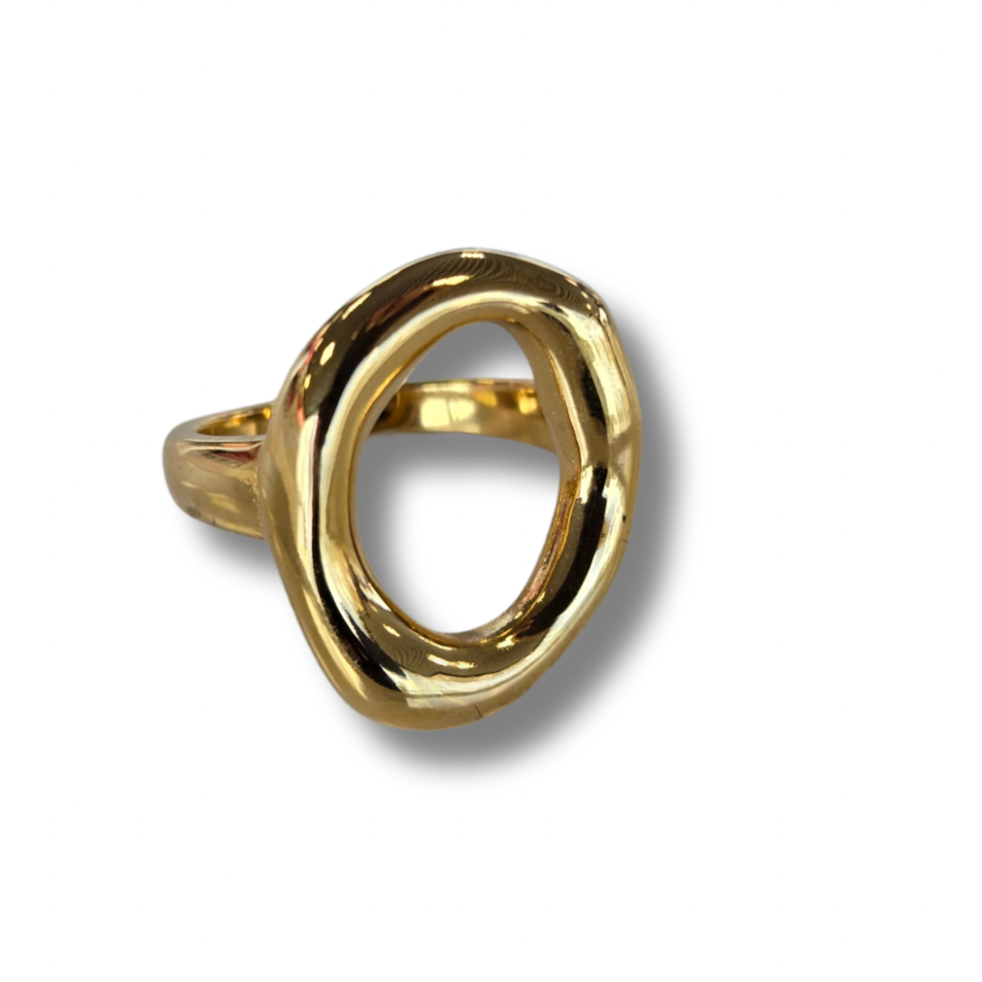 Geometric gold ring