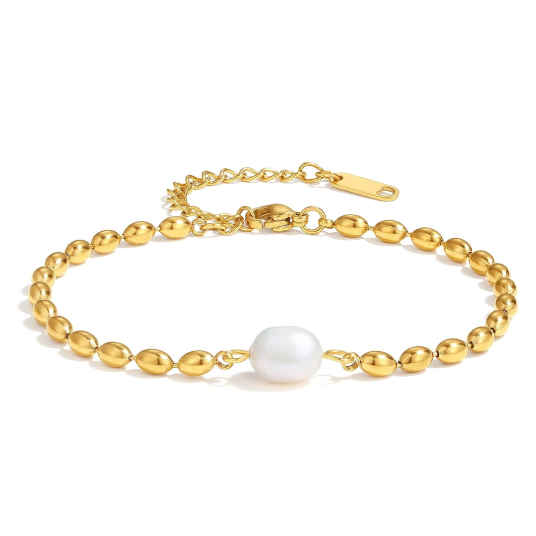 Geometric pearl bracelet