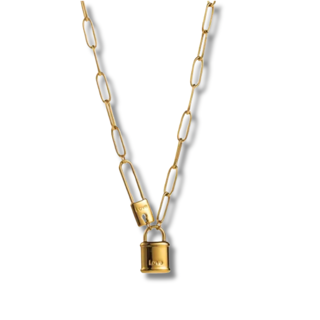 Love padlock necklace