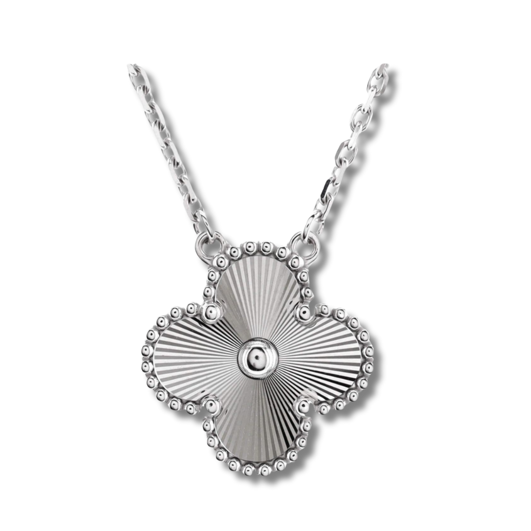 Silver single clover necklace