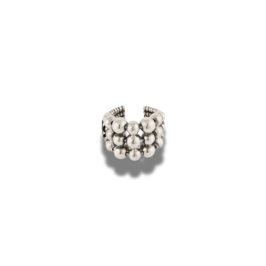 Silver beaded ring