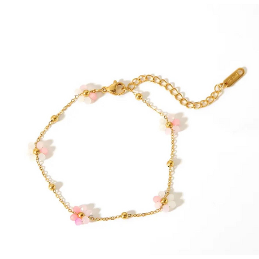 Golden Pearl Flower bracelet